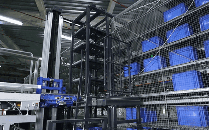 vertical lift pallet shuttle asrs system